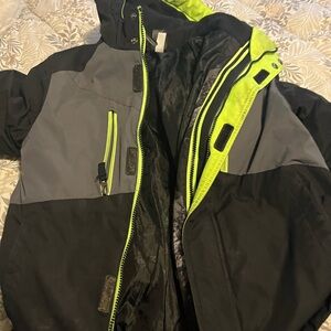 Stylish Black and Gray Jacket with Neon Accents